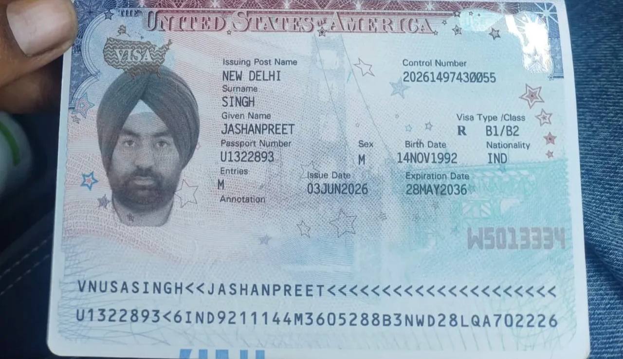 Approved visa document — B1/B2 Visa → USA