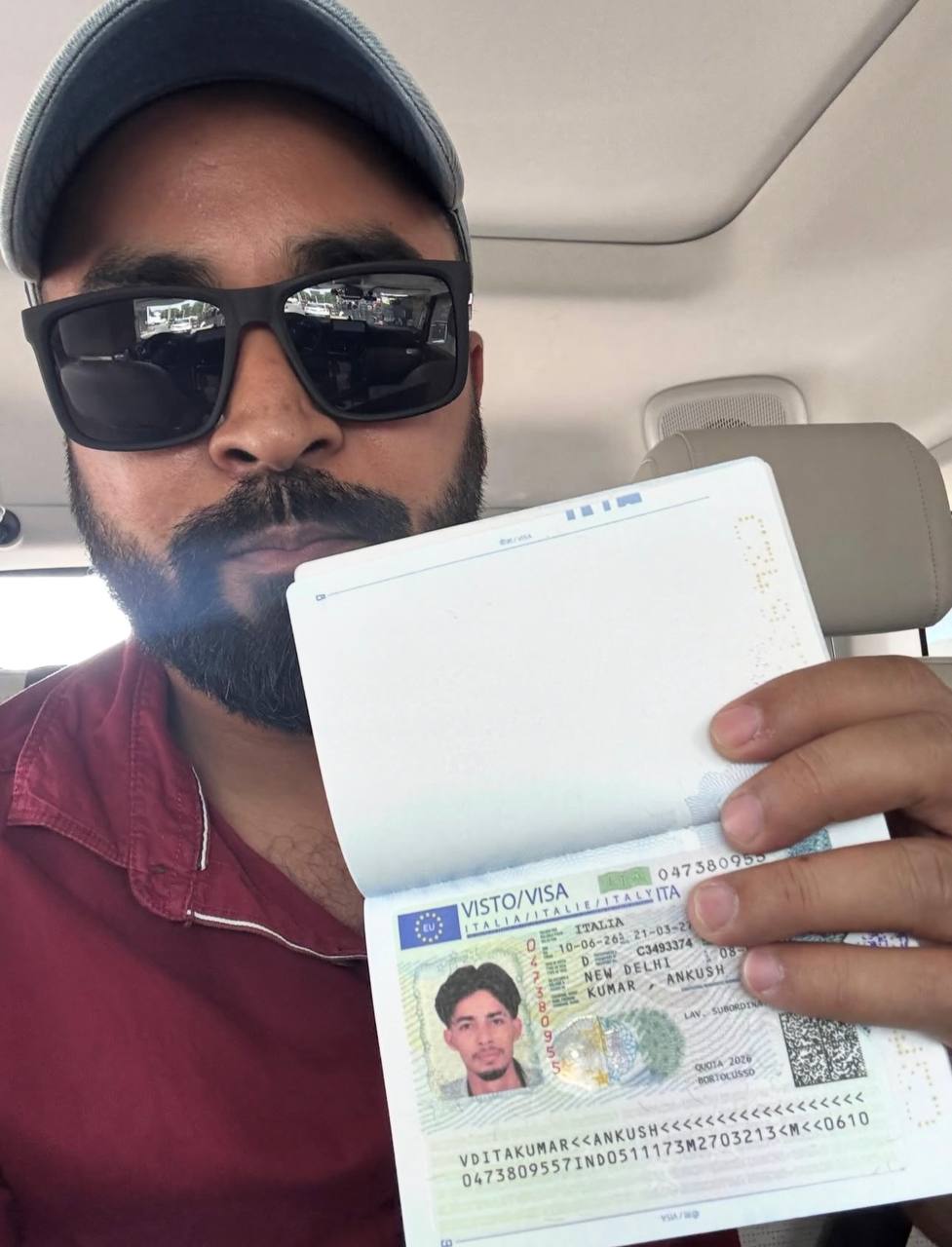 Approved visa document — Work Visa → Italy